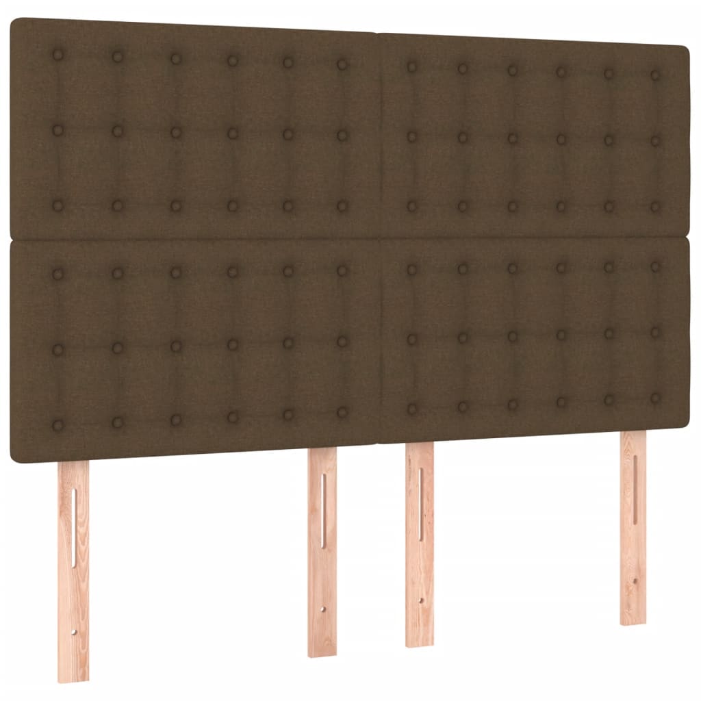 Bettgestell ohne Matratze Dunkelbraun 140x200 cm Stoff