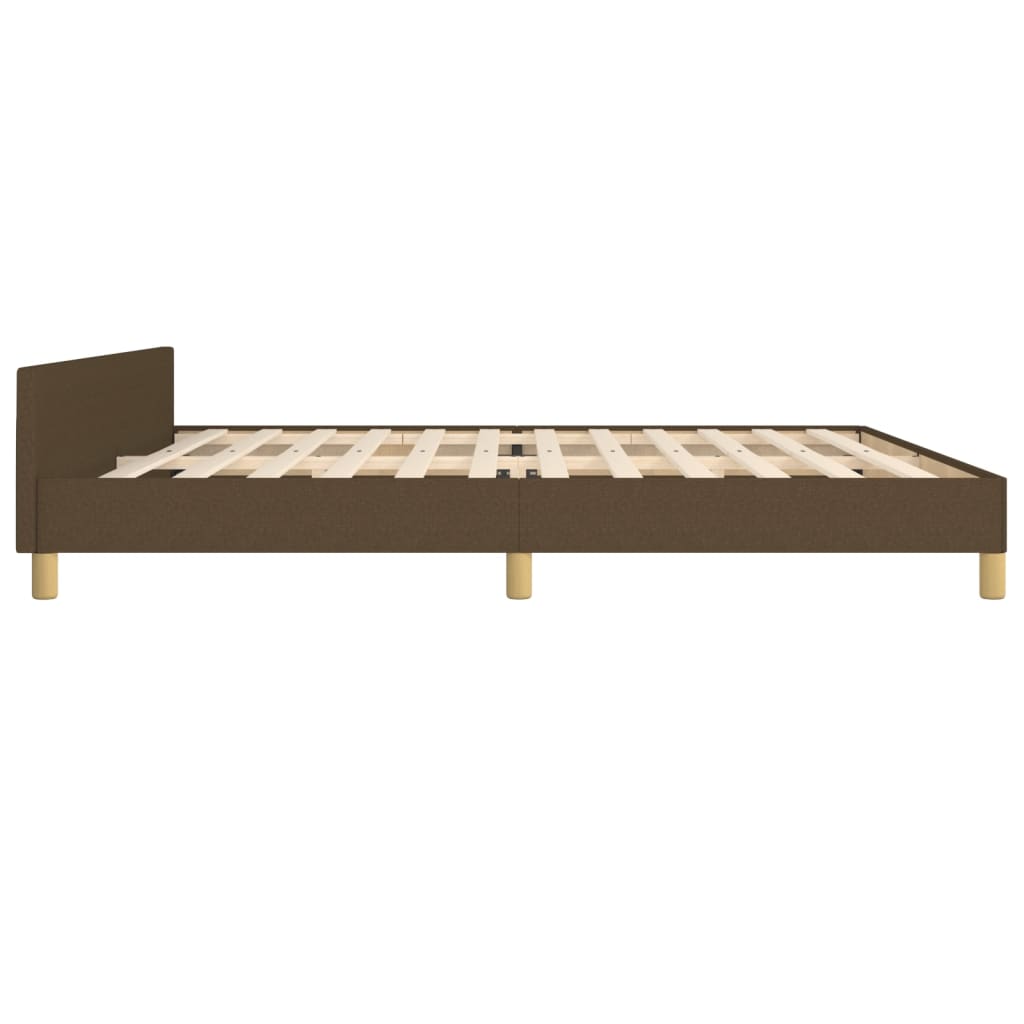 Bettgestell ohne Matratze Dunkelbraun 200x200 cm Stoff