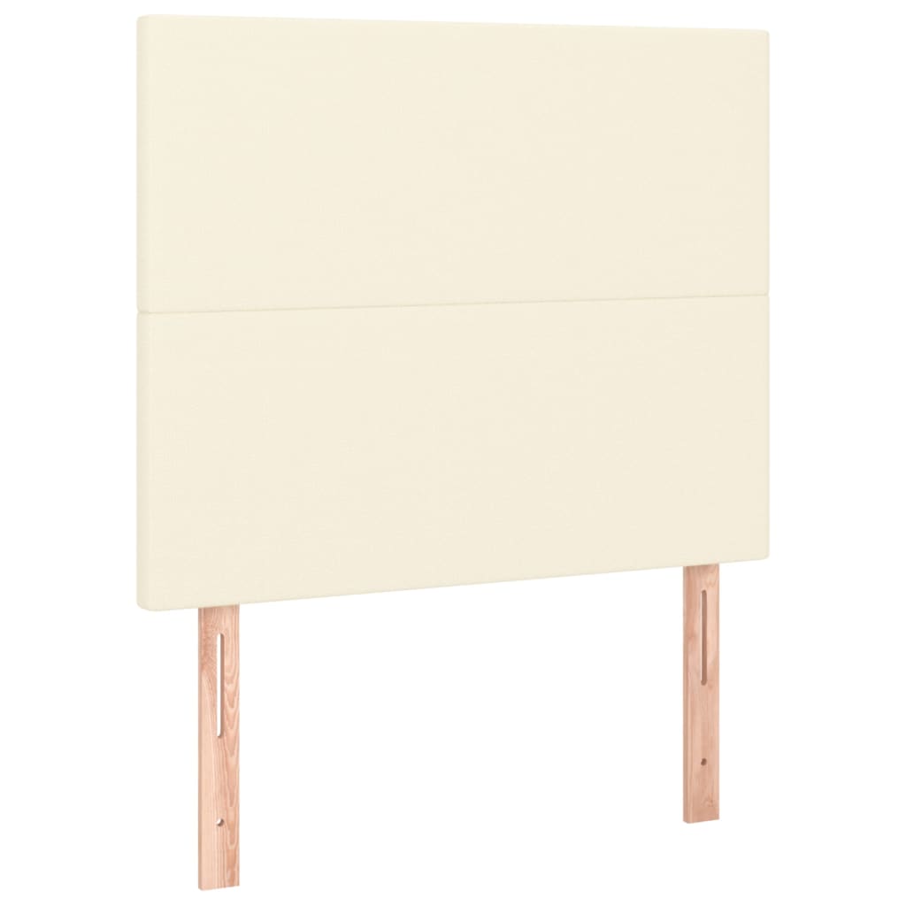 Bettgestell mit Kopfteil Creme 90x190 cm Kunstleder