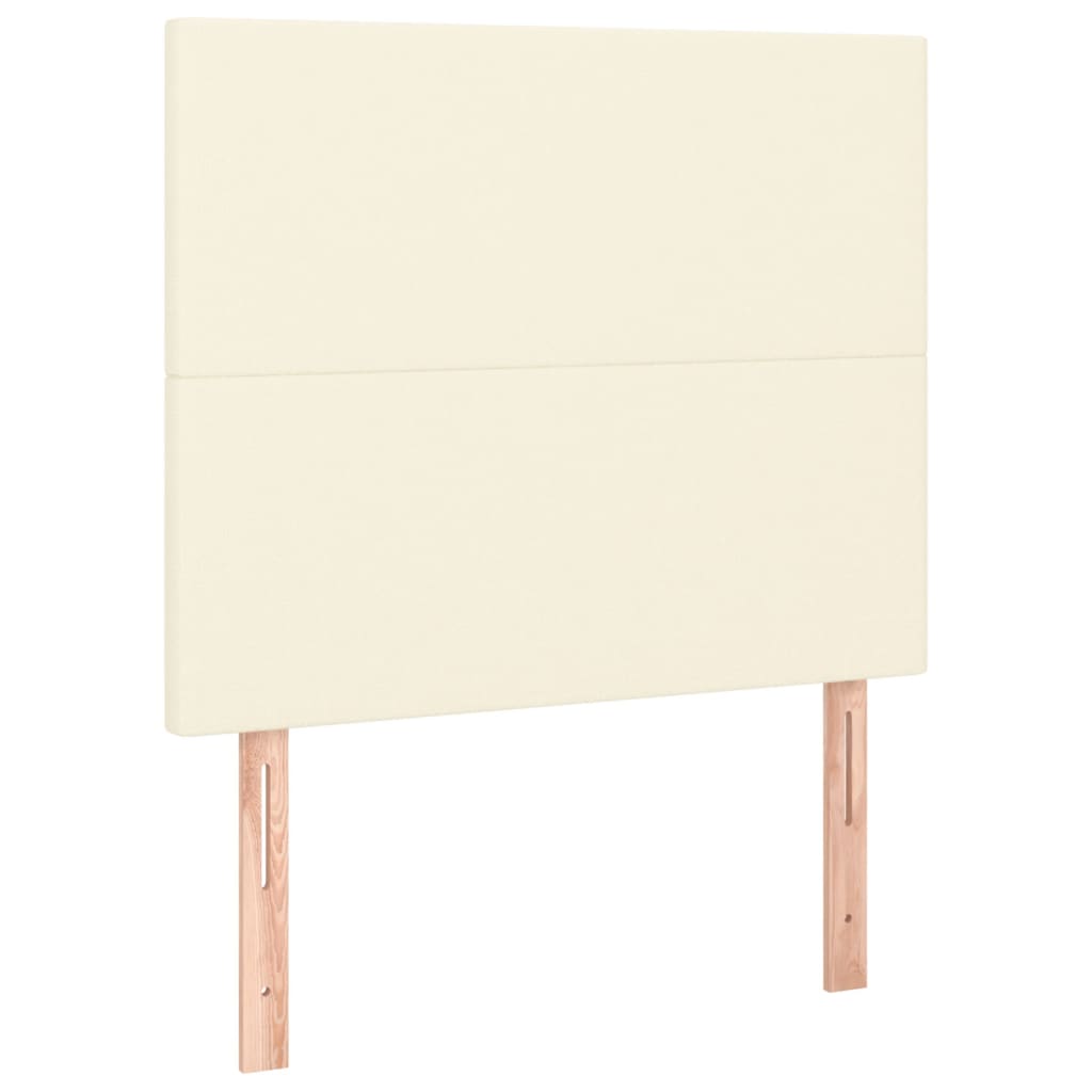 Bettgestell mit Kopfteil Creme 90x200 cm Kunstleder