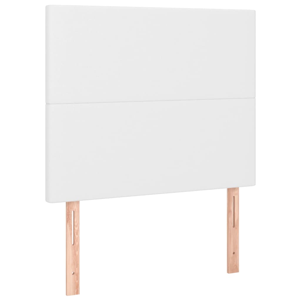Bettgestell mit Kopfteil Weiß 100x200 cm Kunstleder