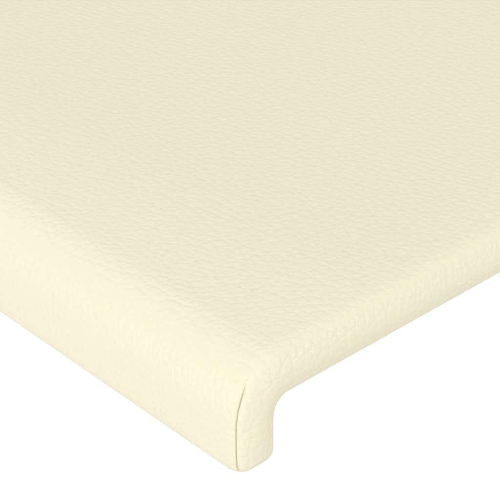 Bettgestell mit Kopfteil Creme 140x190 cm Kunstleder