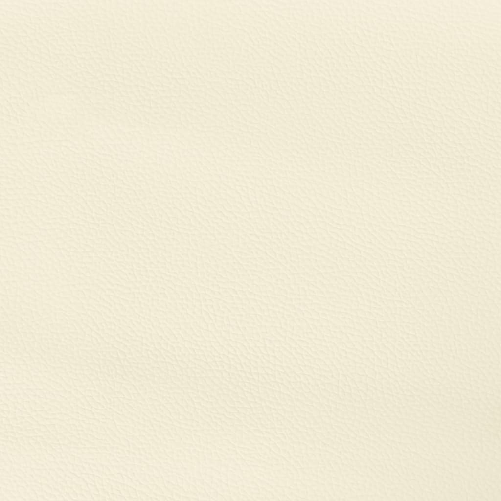 Bettgestell mit Kopfteil Creme 140x190 cm Kunstleder