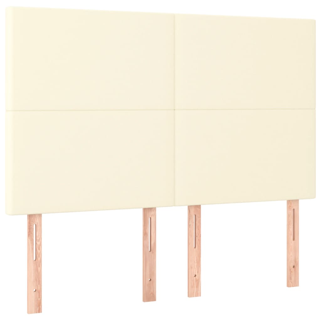 Bettgestell mit Kopfteil Creme 140x200 cm Kunstleder