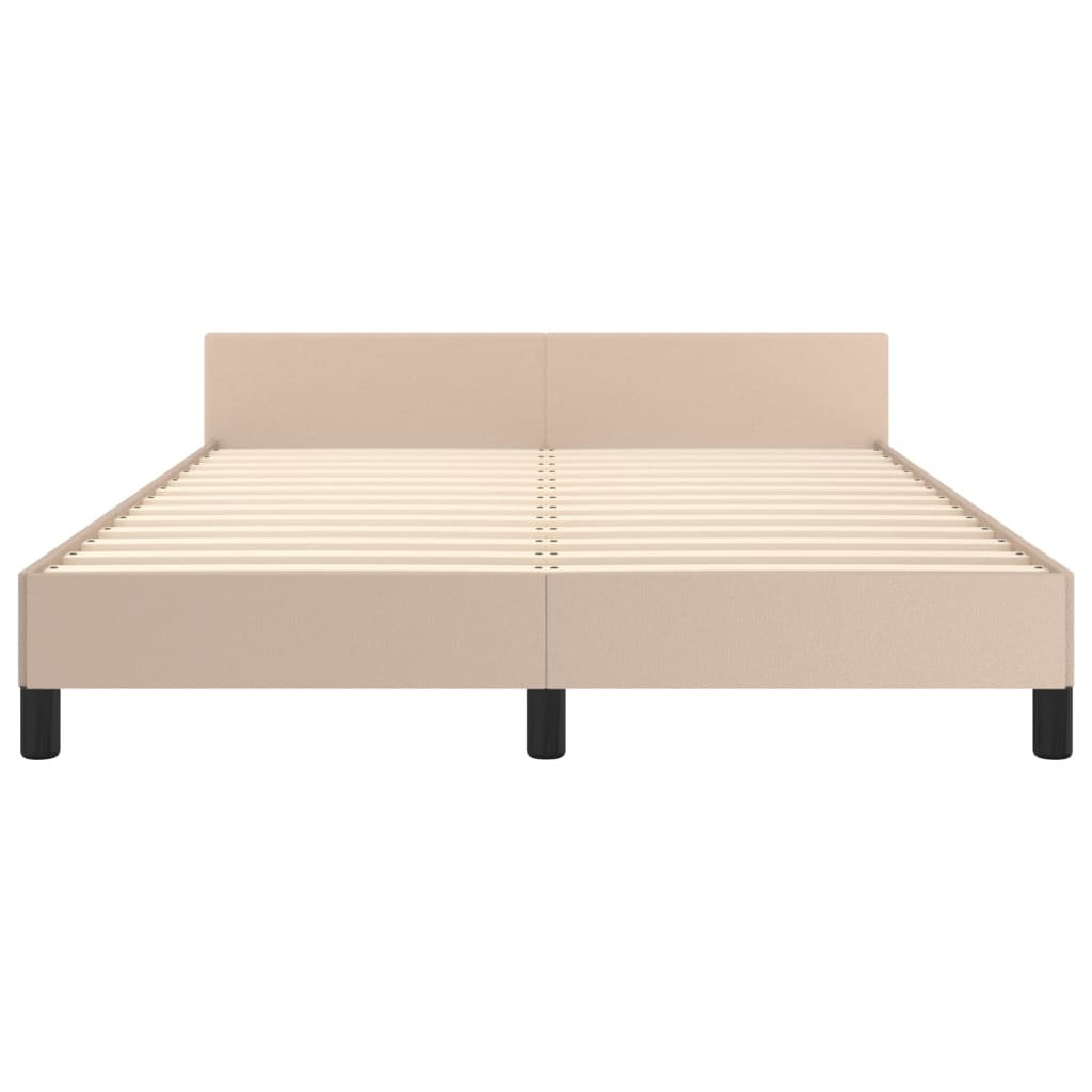 Bettgestell mit Kopfteil Cappuccino-Braun 140x200 cm Kunstleder