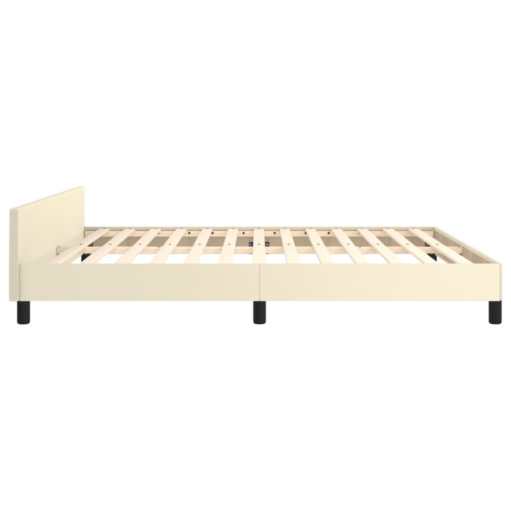 Bettgestell mit Kopfteil Creme 160x200 cm Kunstleder