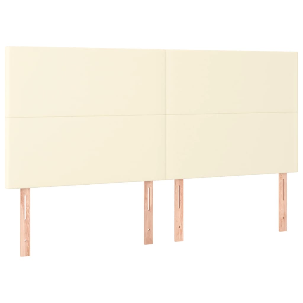 Bettgestell mit Kopfteil Creme 160x200 cm Kunstleder