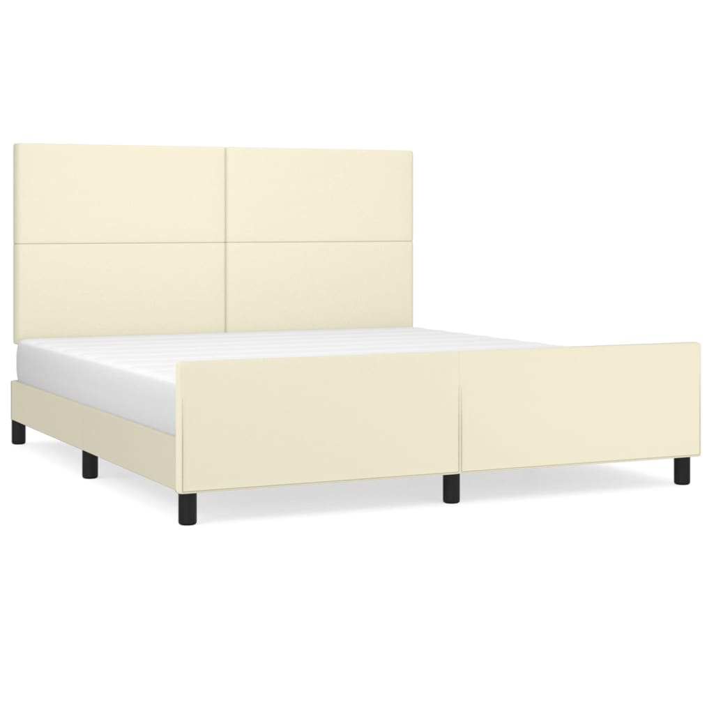 Bettgestell mit Kopfteil Creme 180x200 cm Kunstleder