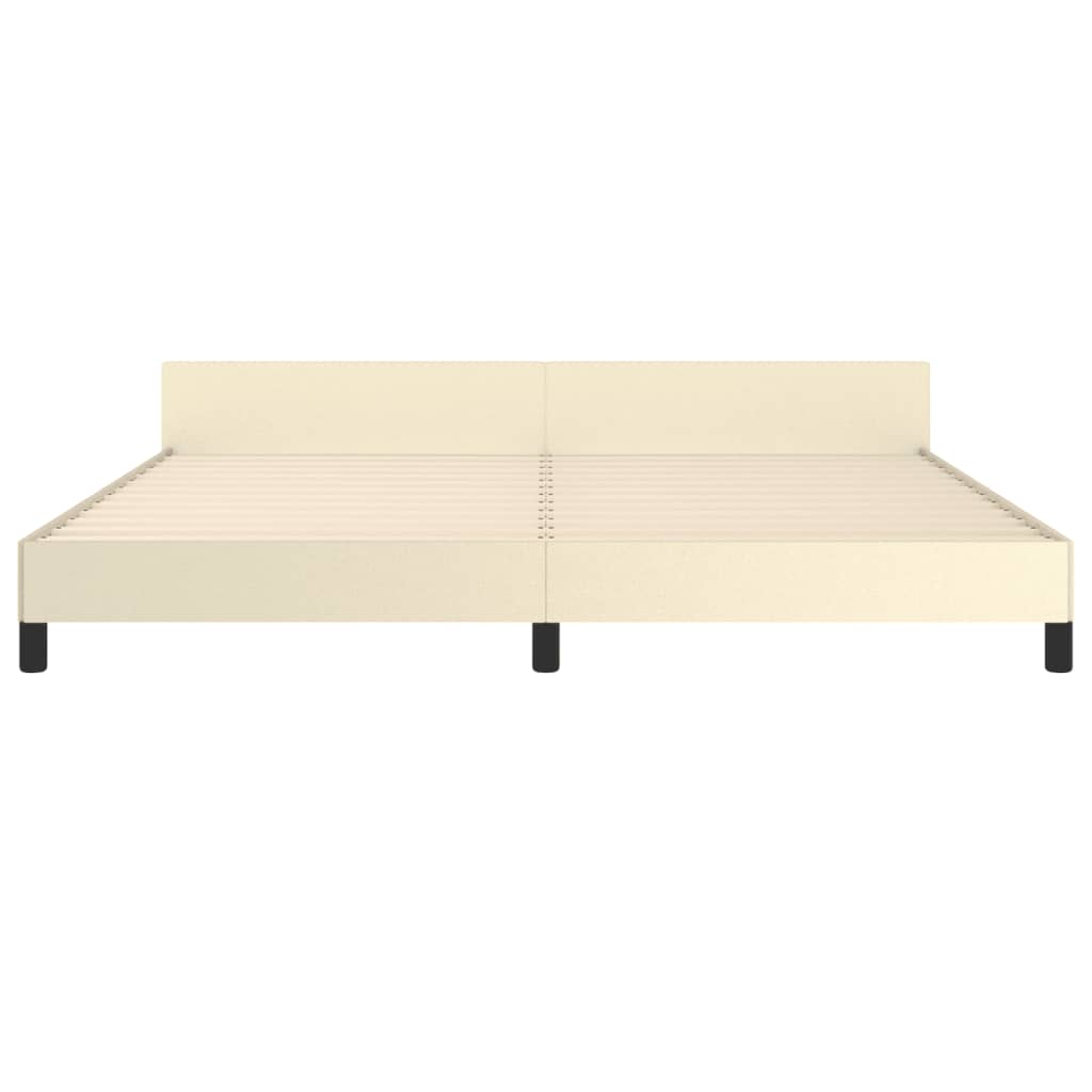 Bettgestell mit Kopfteil Creme 200x200 cm Kunstleder