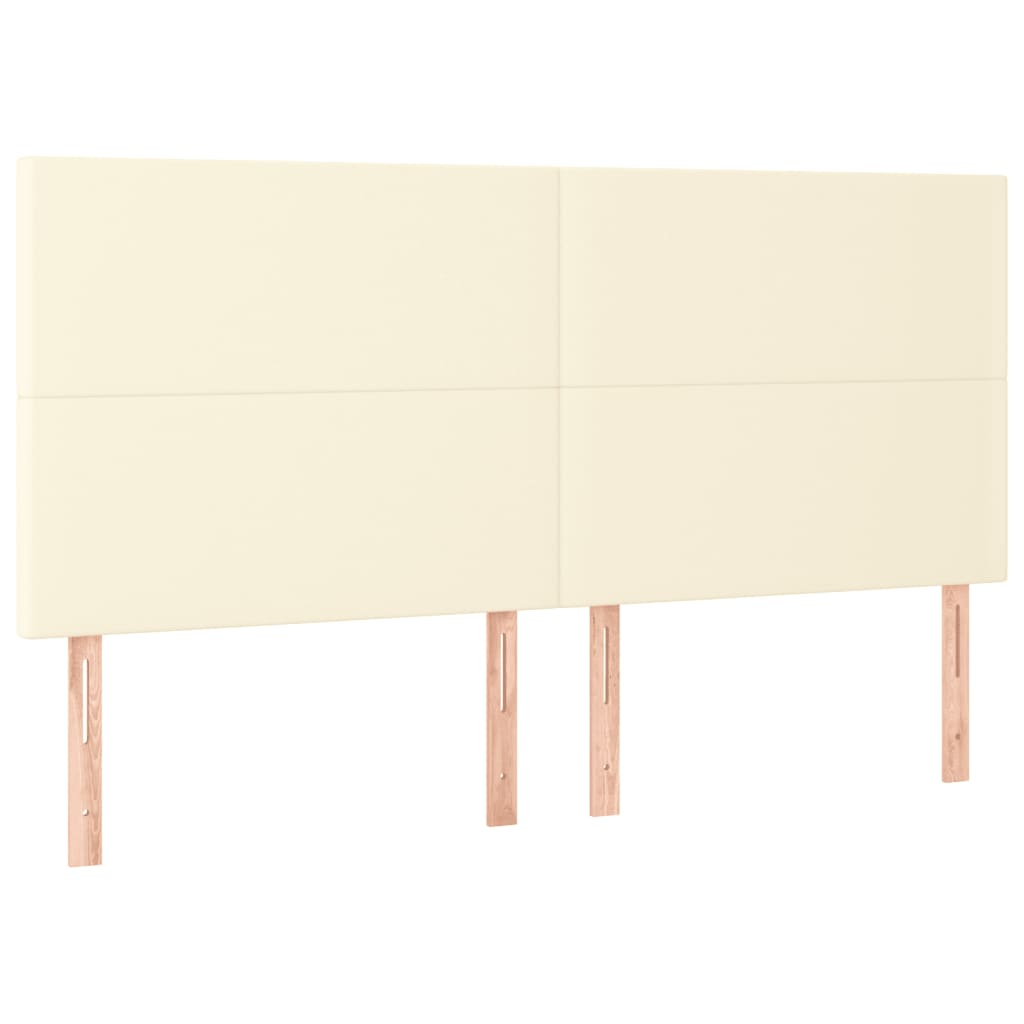 Bettgestell mit Kopfteil Creme 200x200 cm Kunstleder