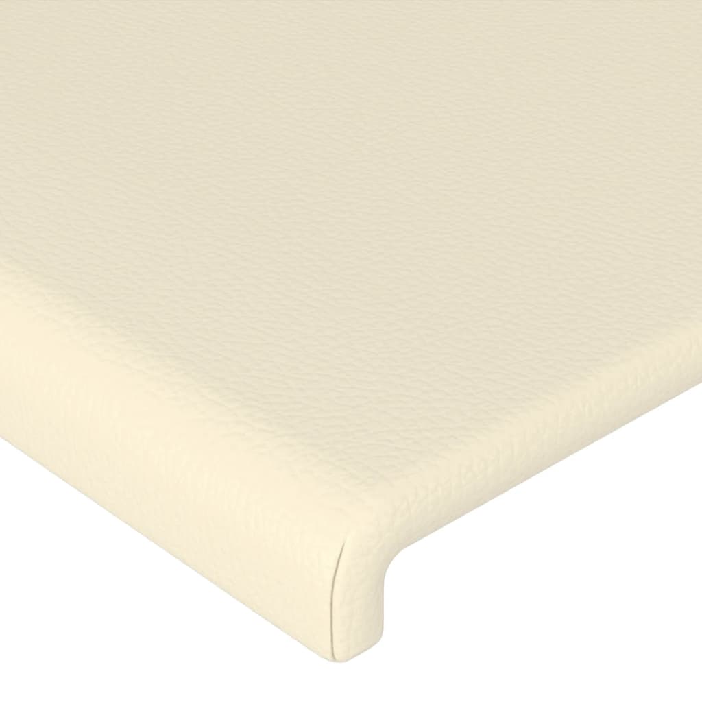 Bettgestell mit Kopfteil Creme 200x200 cm Kunstleder