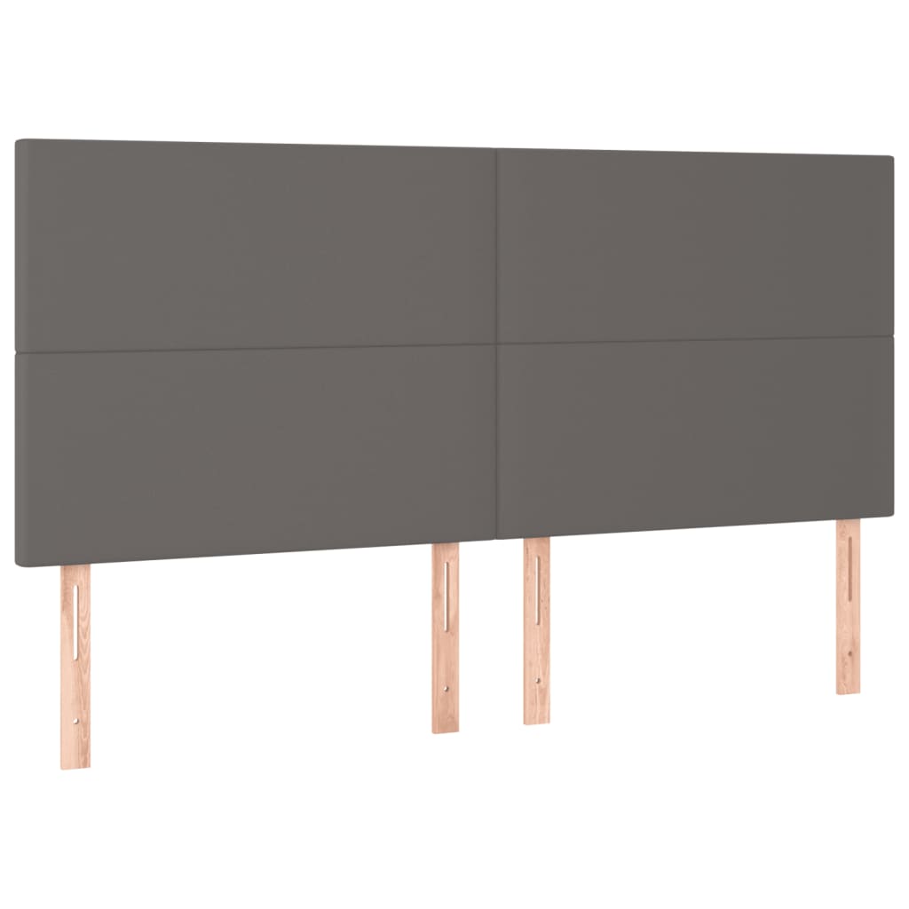 Bettgestell mit Kopfteil Grau 200x200 cm Kunstleder