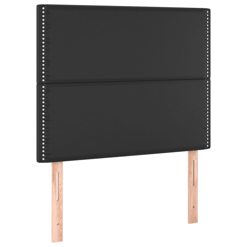Bettgestell mit Kopfteil Schwarz 100x200 cm Kunstleder