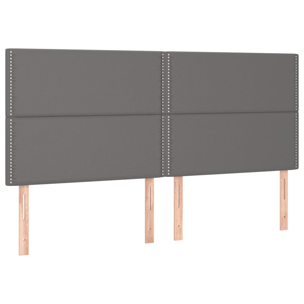 Bettgestell mit Kopfteil Grau 200x200 cm Kunstleder