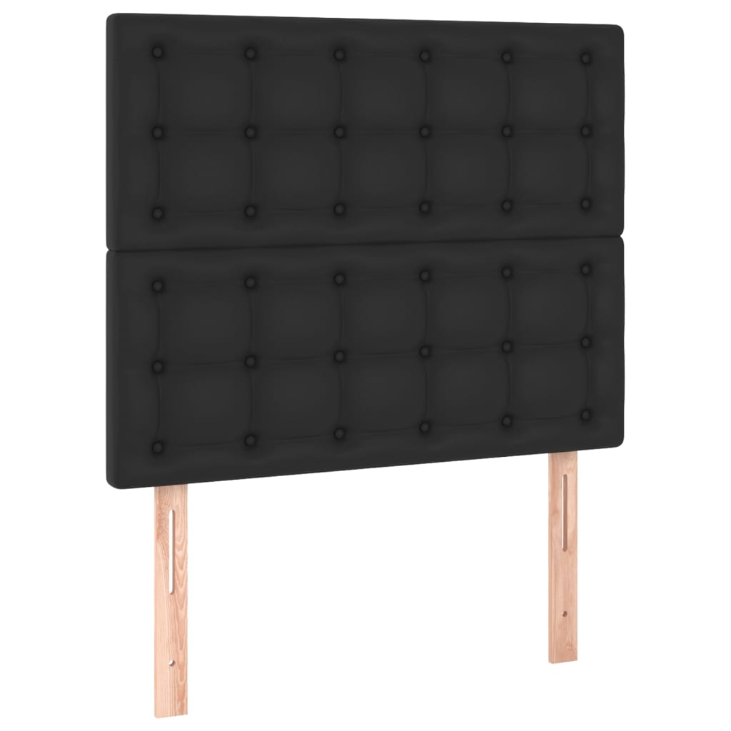 Bettgestell mit Kopfteil Schwarz 80x200 cm Kunstleder