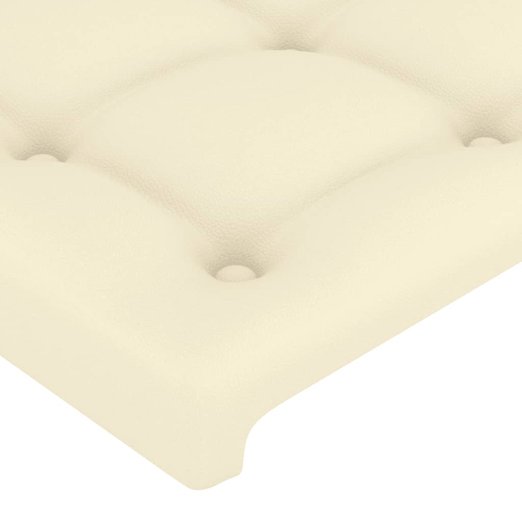 Bettgestell mit Kopfteil Creme 80x200 cm Kunstleder
