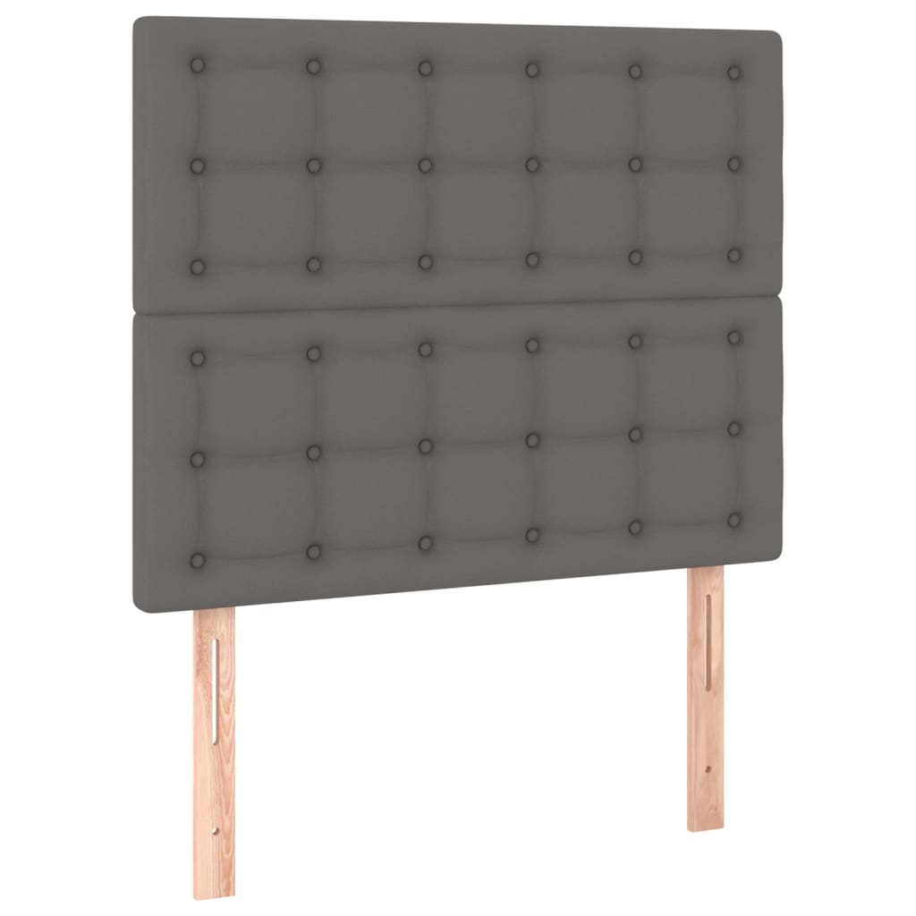 Bettgestell mit Kopfteil Grau 80x200 cm Kunstleder