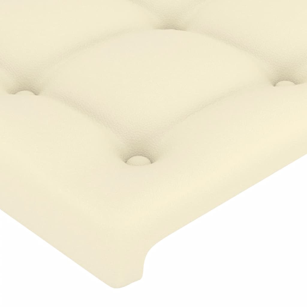 Bettgestell mit Kopfteil Creme 90x200 cm Kunstleder