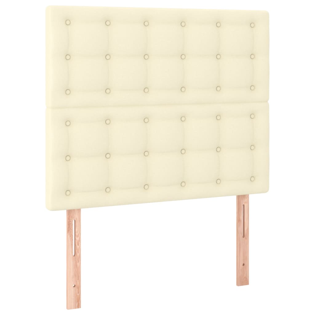 Bettgestell mit Kopfteil Creme 120x200 cm Kunstleder