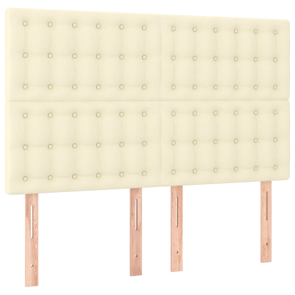 Bettgestell mit Kopfteil Creme 140x190 cm Kunstleder
