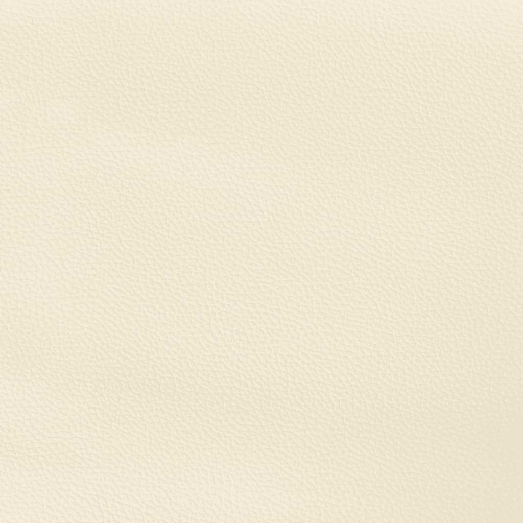 Bettgestell mit Kopfteil Creme 140x190 cm Kunstleder