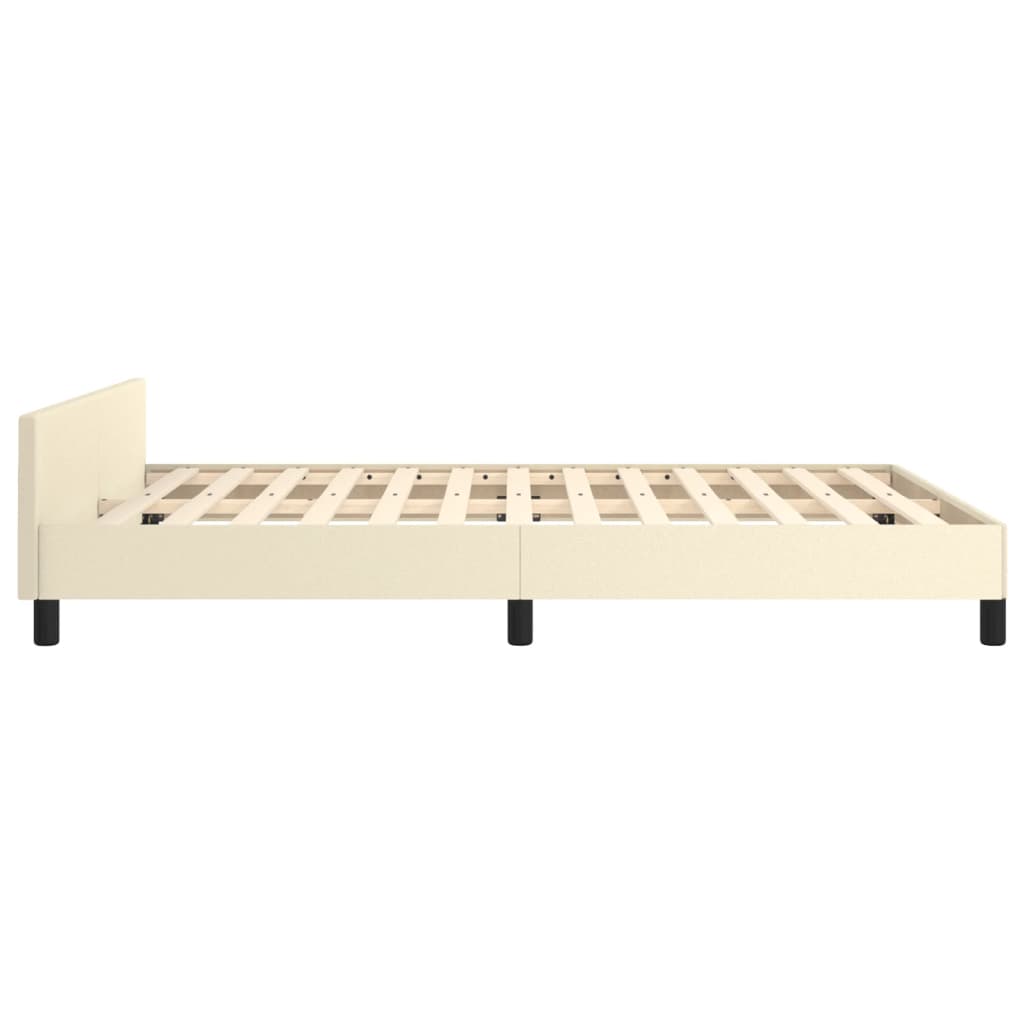 Bettgestell mit Kopfteil Creme 140x200 cm Kunstleder