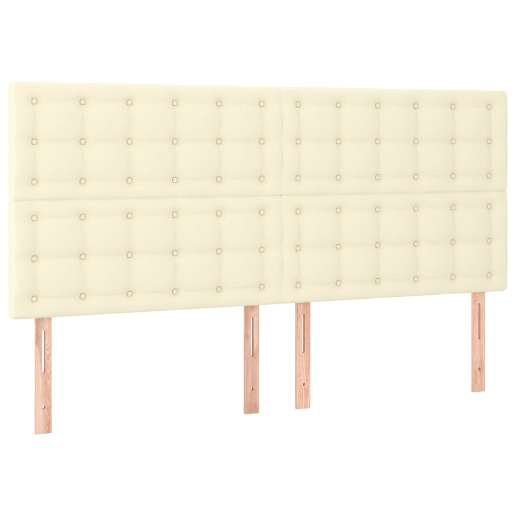 Bettgestell mit Kopfteil Creme 160x200 cm Kunstleder