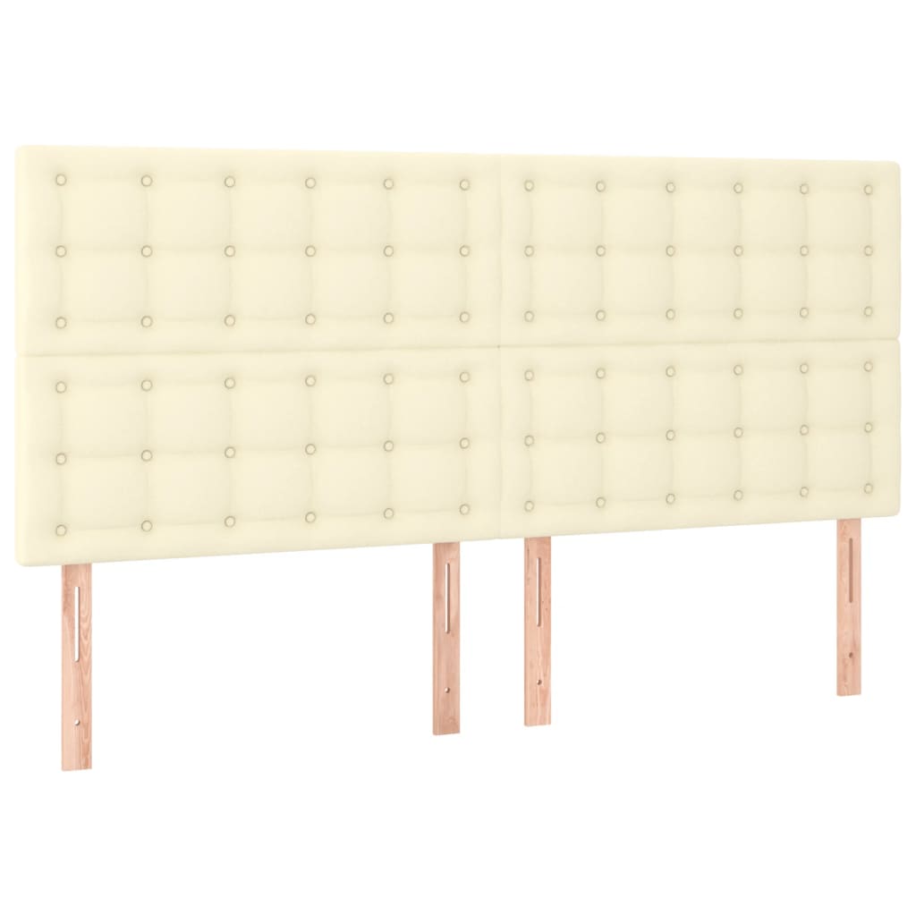 Bettgestell mit Kopfteil Creme 200x200 cm Kunstleder