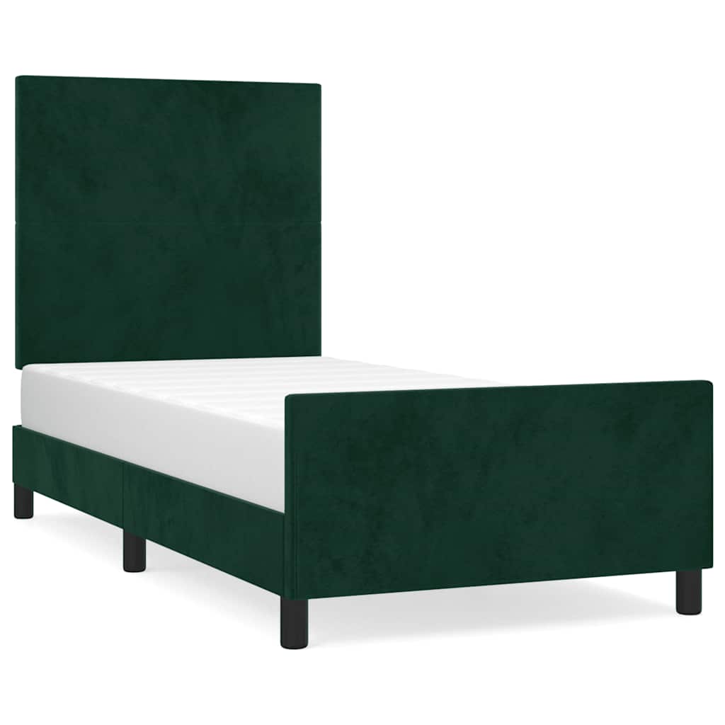 Bettgestell ohne Matratze Dunkelgrün 80x200 cm Samt
