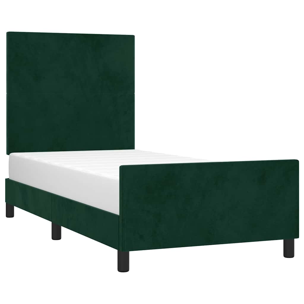 Bettgestell ohne Matratze Dunkelgrün 80x200 cm Samt