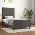 Bettgestell ohne Matratze Dunkelgrau 90x190 cm Samt