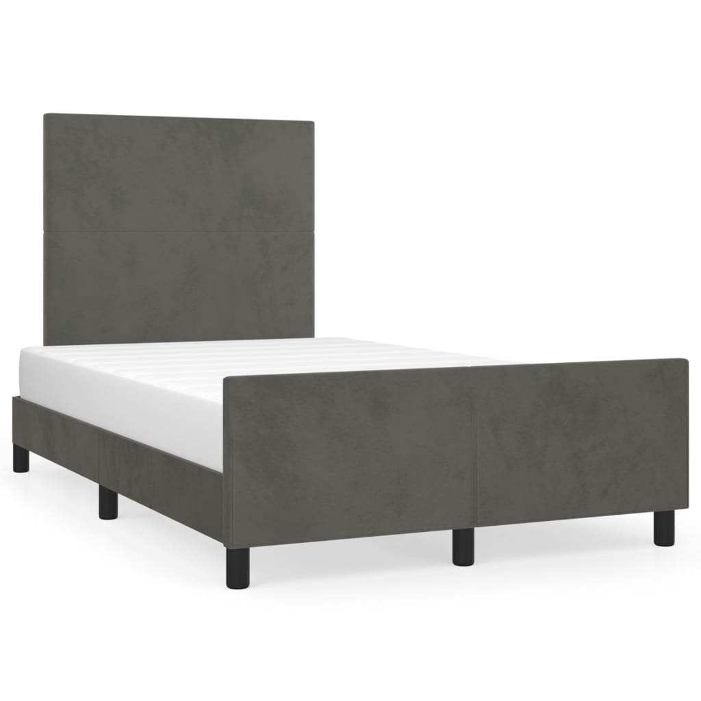 Bettgestell ohne Matratze Dunkelgrau 120x200 cm Samt