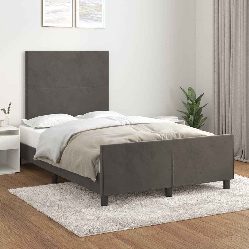 Bettgestell ohne Matratze Dunkelgrau 120x200 cm Samt