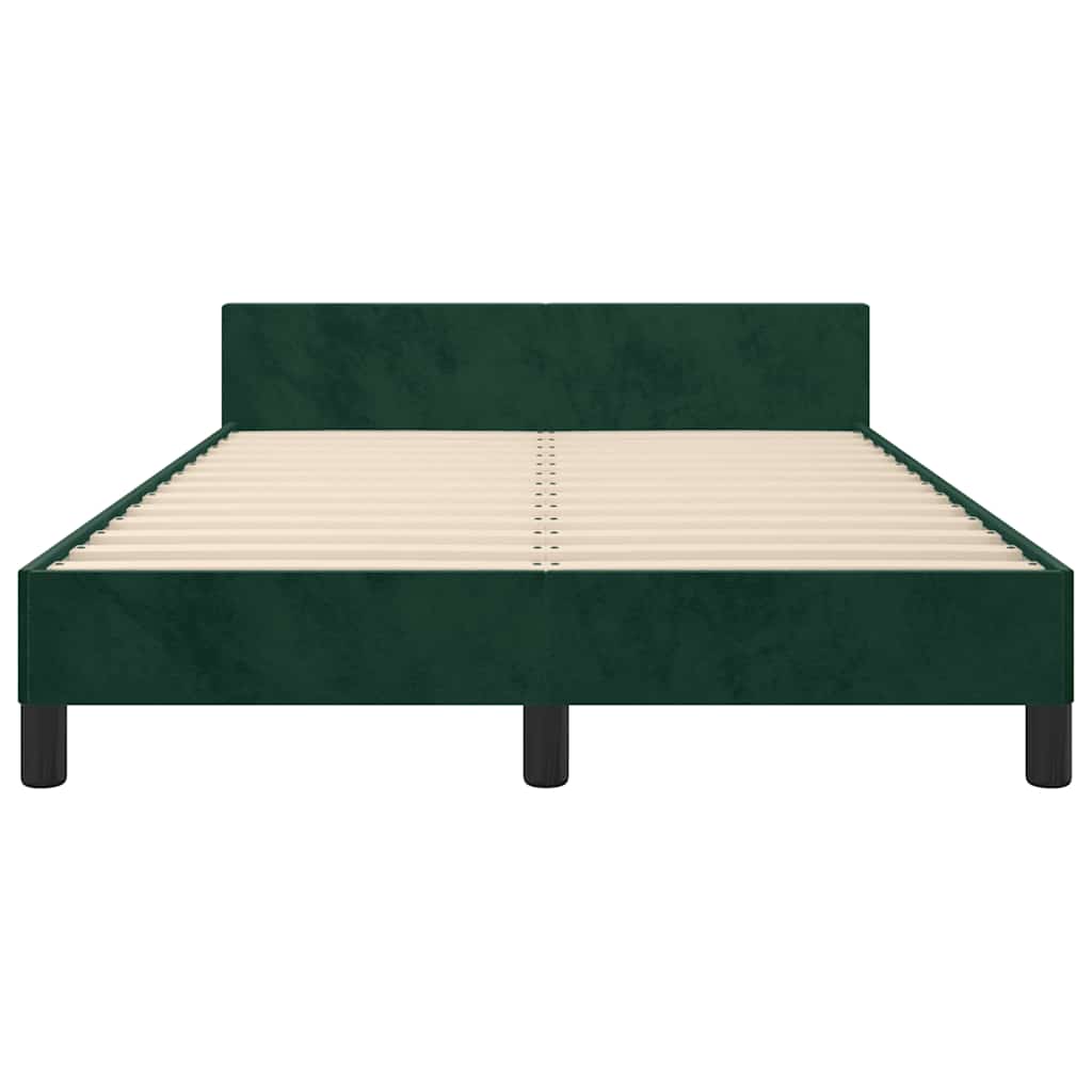 Bettgestell ohne Matratze Dunkelgrün 120x200 cm Samt
