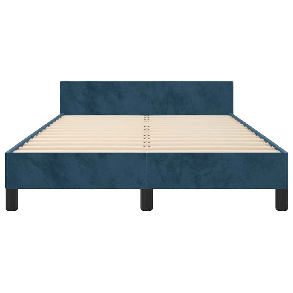 Bettgestell ohne Matratze Dunkelblau 120x200 cm Samt