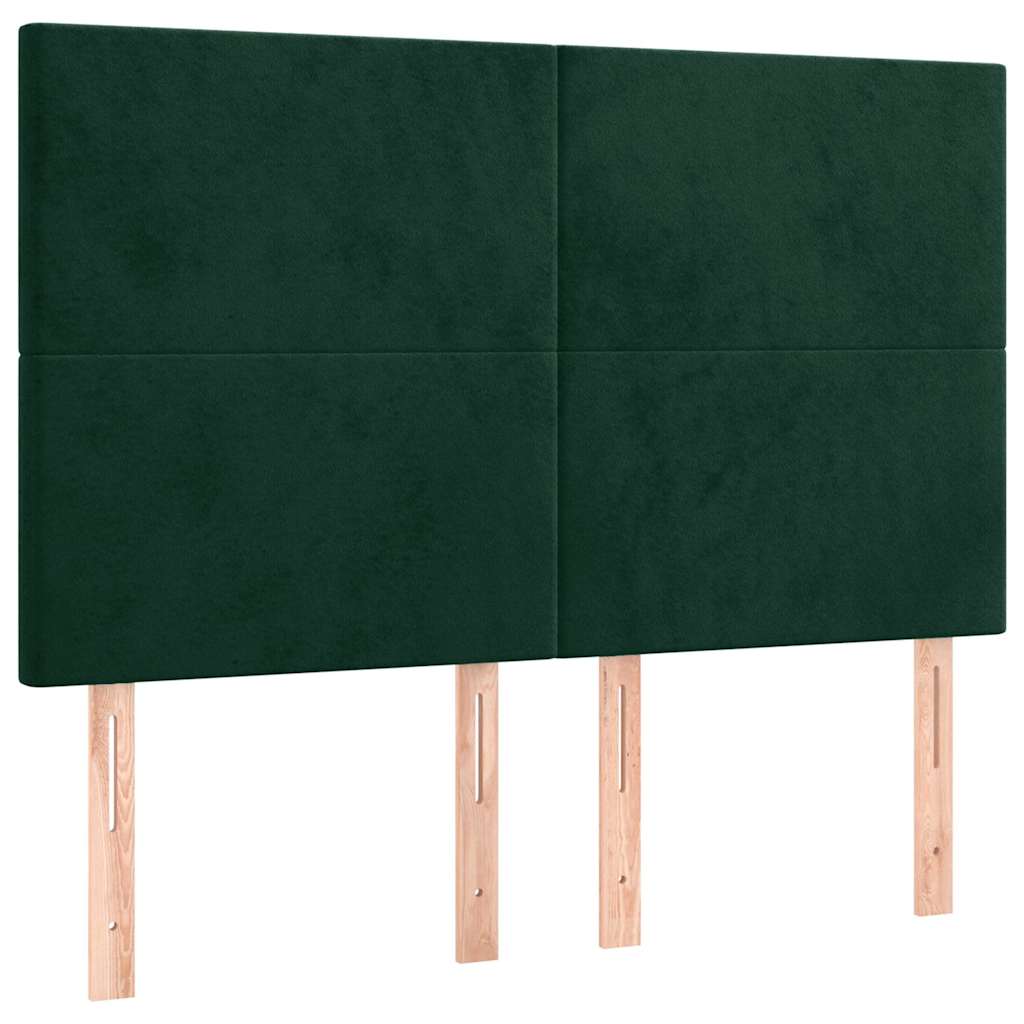 Bettgestell ohne Matratze Dunkelgrün 140x190 cm Samt
