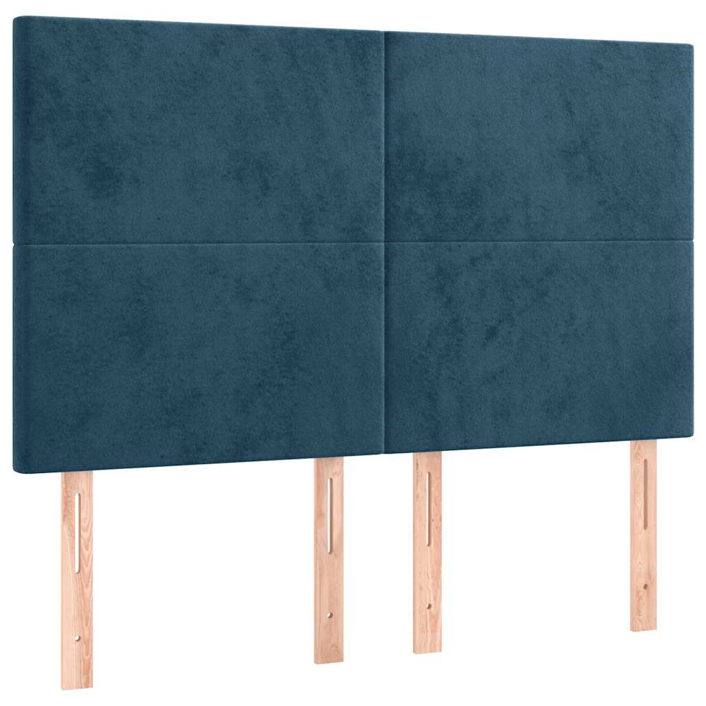 Bettgestell ohne Matratze Dunkelblau 140x190 cm Samt