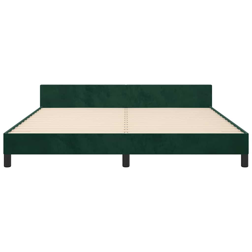 Bettgestell ohne Matratze Dunkelgrün 160x200 cm Samt
