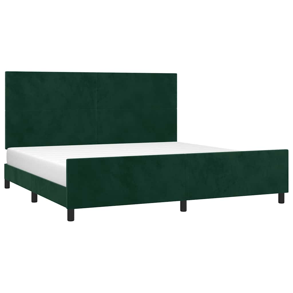 Bettgestell ohne Matratze Dunkelgrün 200x200 cm Samt