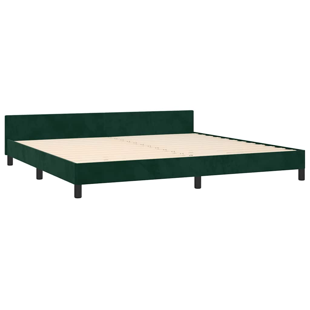Bettgestell ohne Matratze Dunkelgrün 200x200 cm Samt