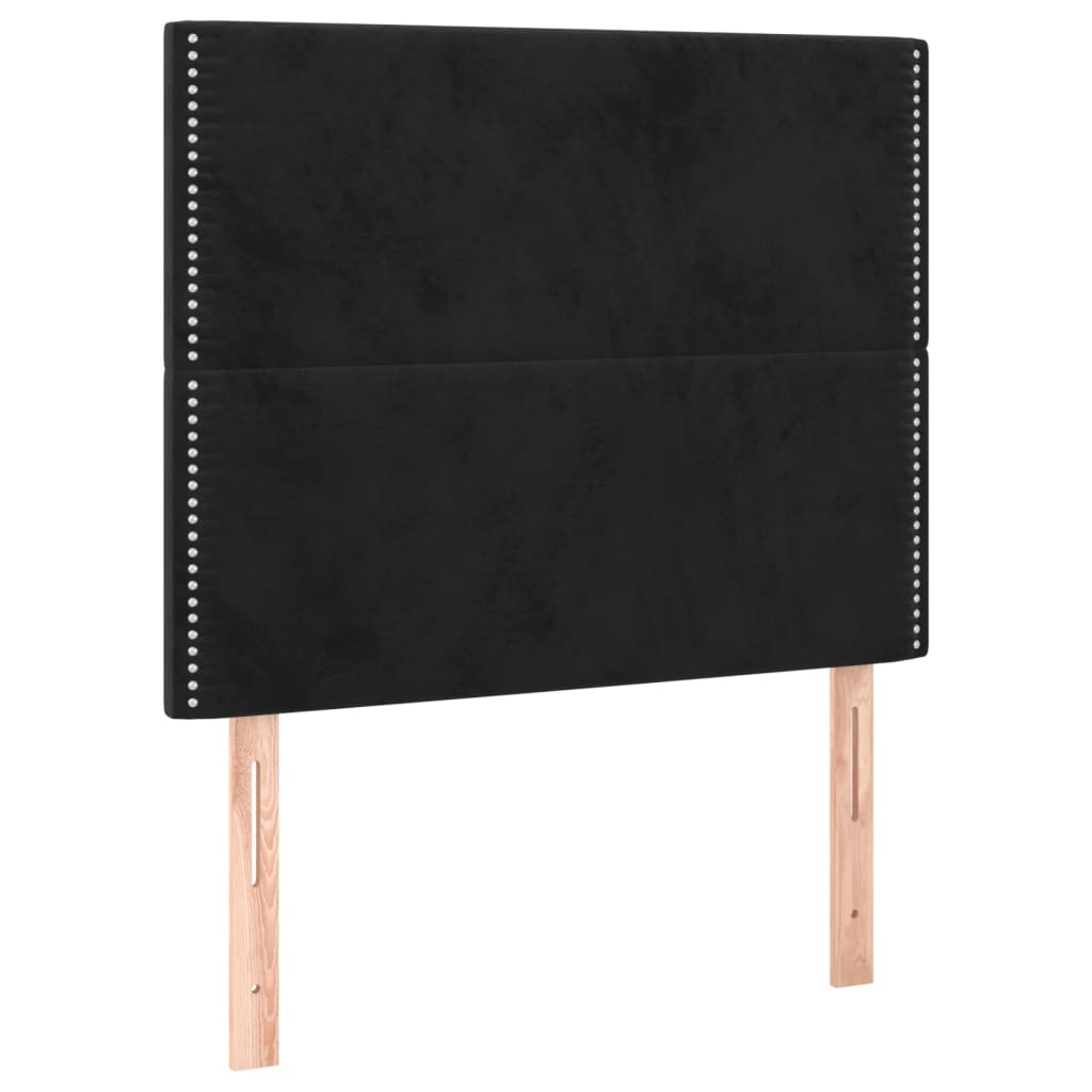 Bettgestell mit Kopfteil Schwarz 90x190 cm Samt