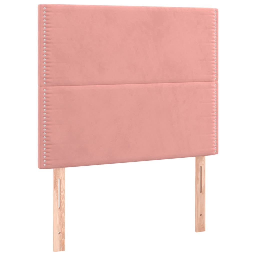 Bettgestell mit Kopfteil Rosa 90x200 cm Samt