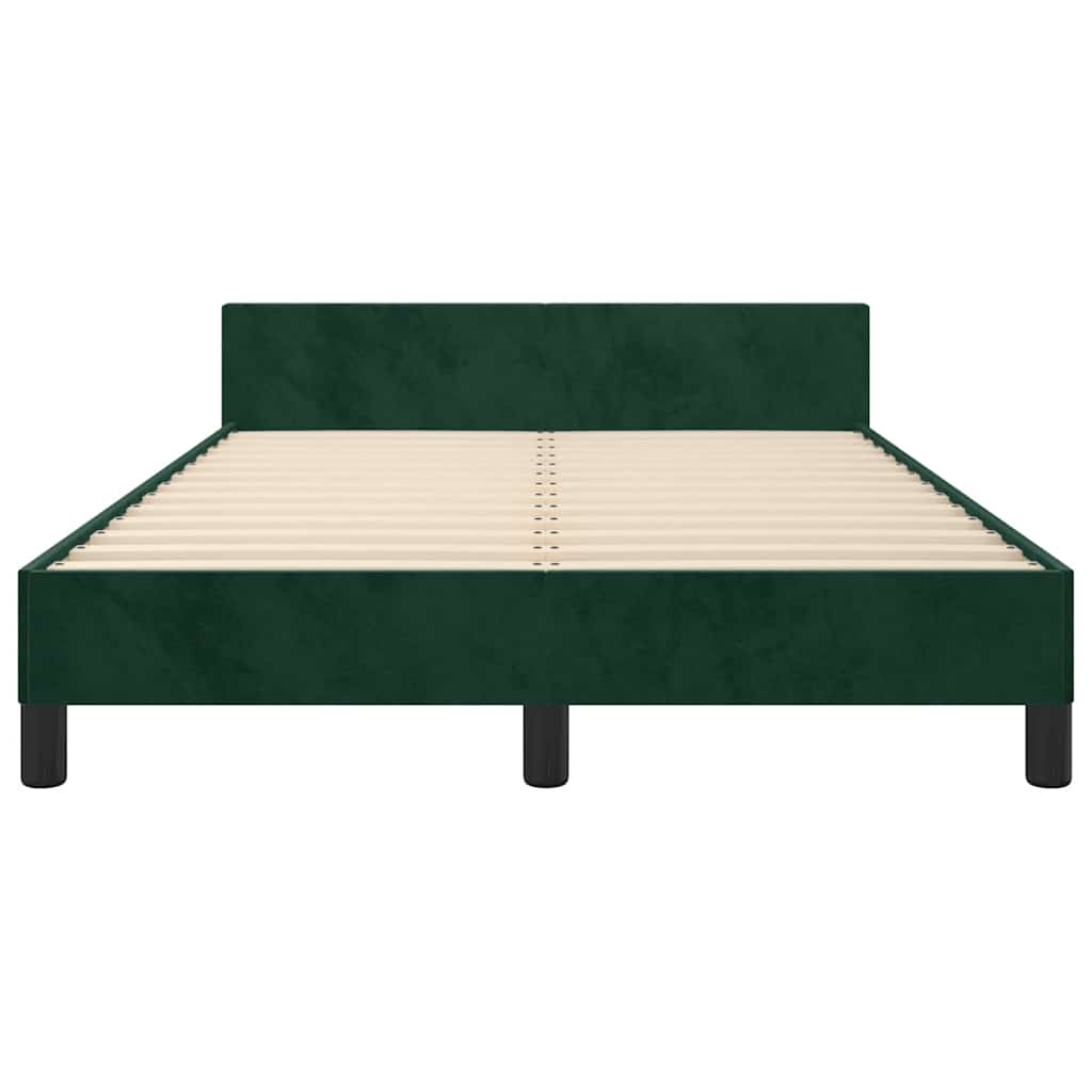 Bettgestell ohne Matratze Dunkelgrün 120x200 cm Samt