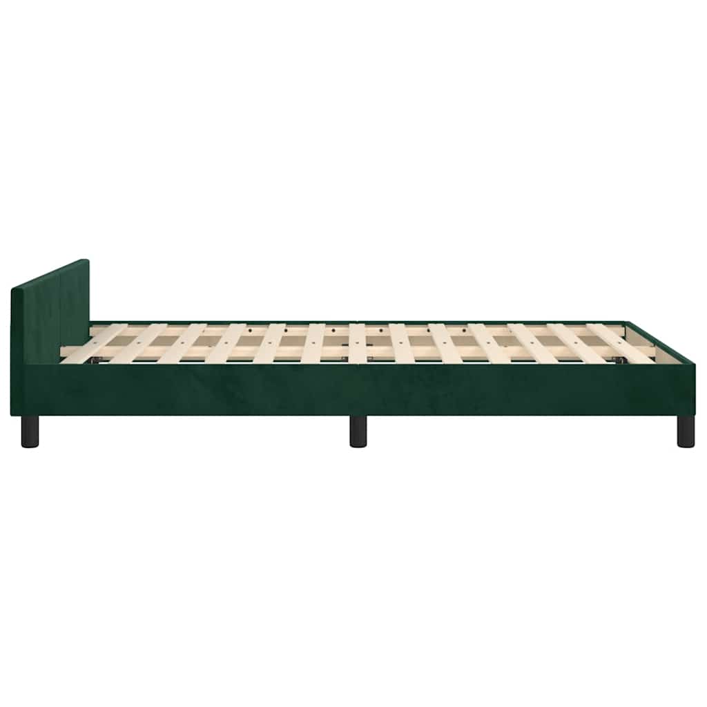 Bettgestell ohne Matratze Dunkelgrün 120x200 cm Samt