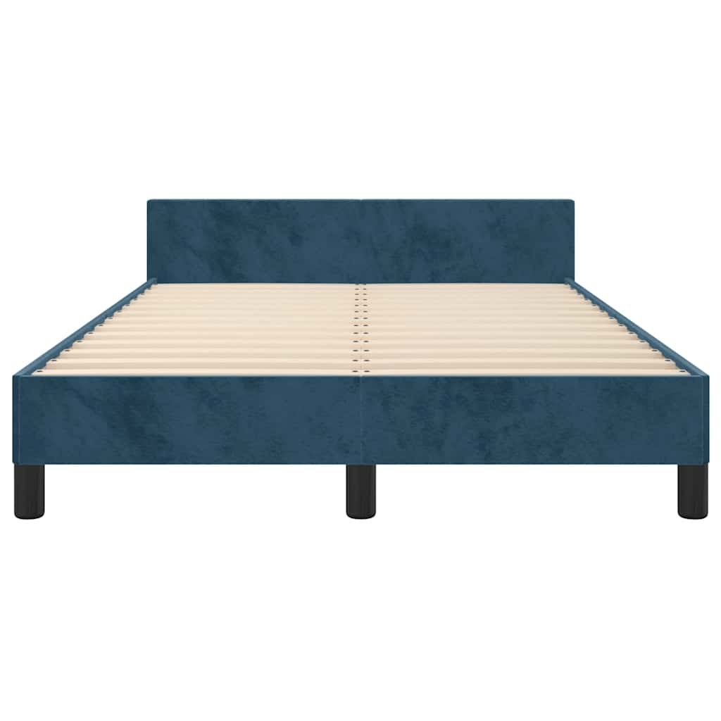 Bettgestell ohne Matratze Dunkelblau 120x200 cm Samt