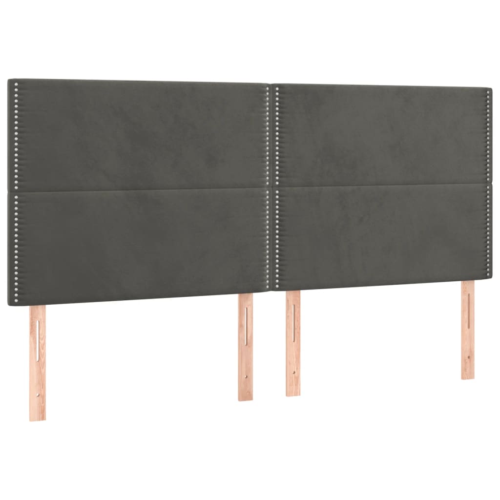 Bettgestell mit Kopfteil Dunkelgrau 180x200 cm Samt