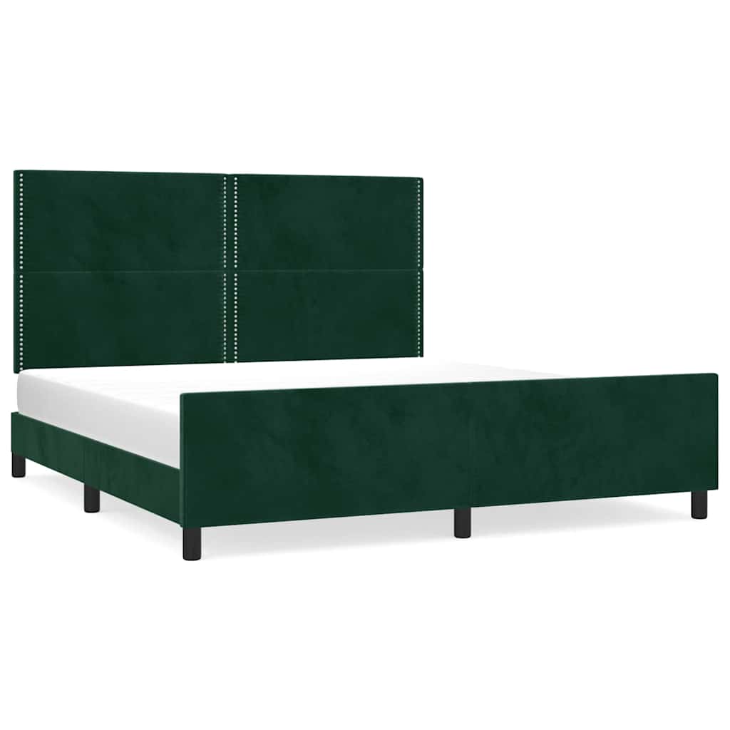 Bettgestell ohne Matratze Dunkelgrün 200x200 cm Samt