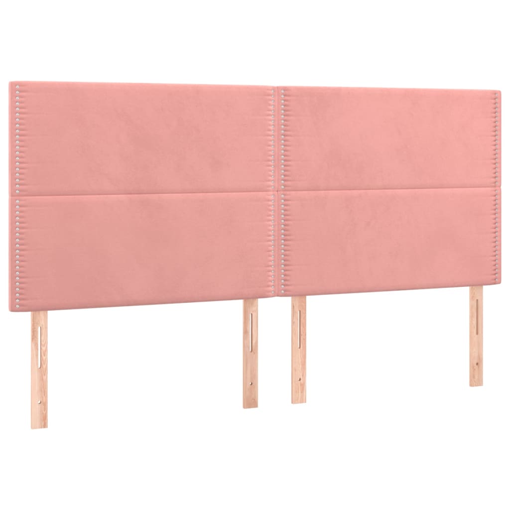 Bettgestell mit Kopfteil Rosa 200x200 cm Samt
