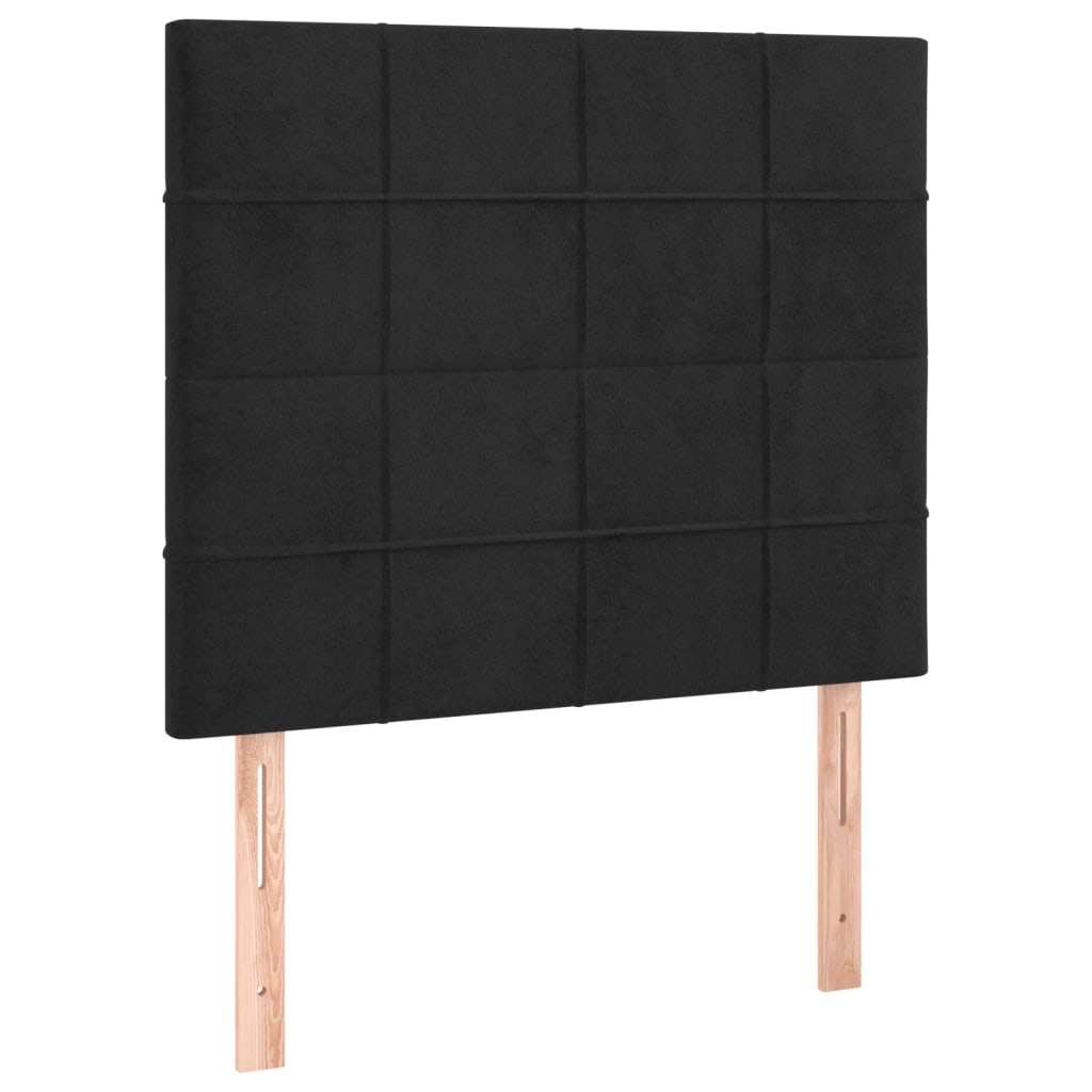 Bettgestell mit Kopfteil Schwarz 80x200 cm Samt