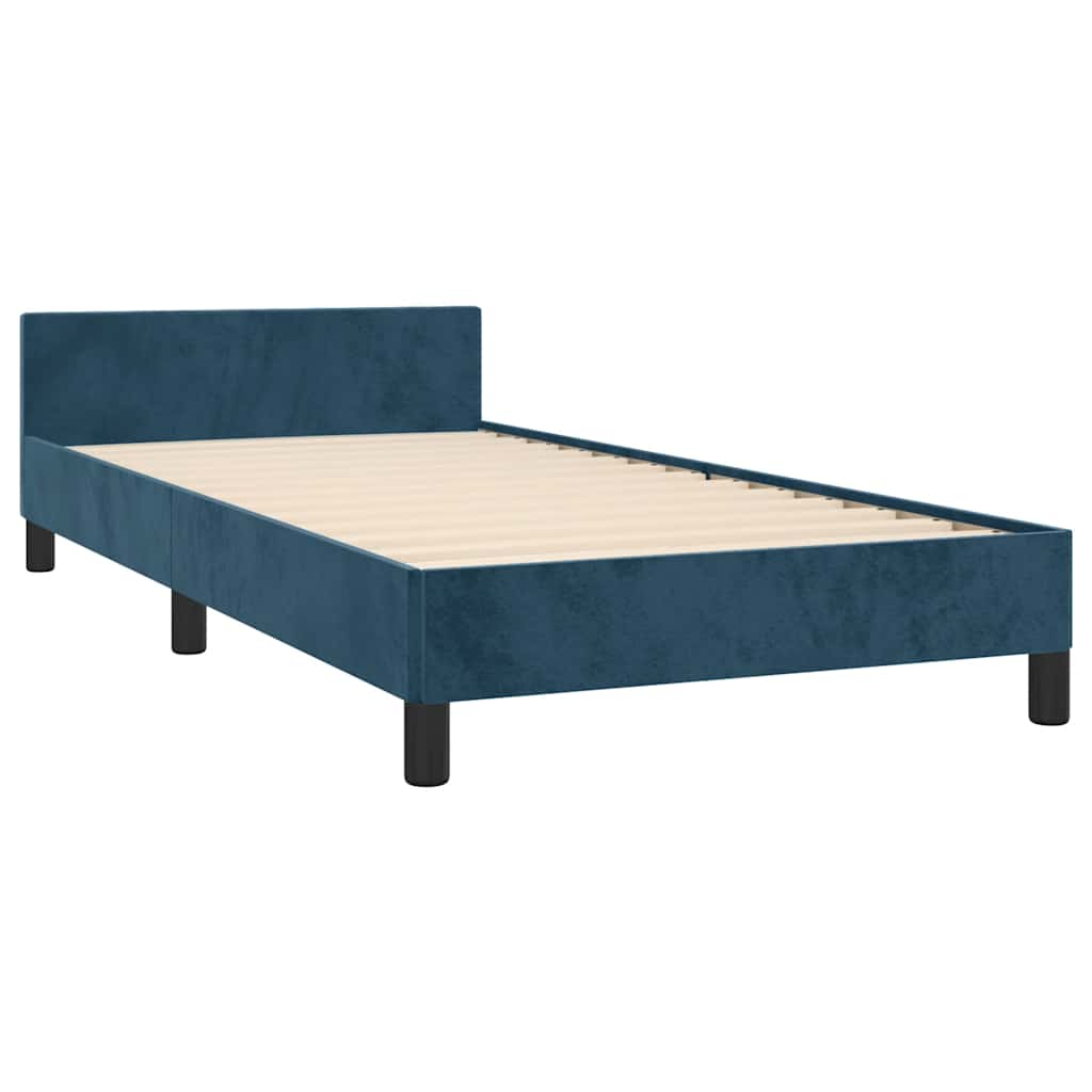 Bettgestell ohne Matratze Dunkelblau 90x190 cm Samt